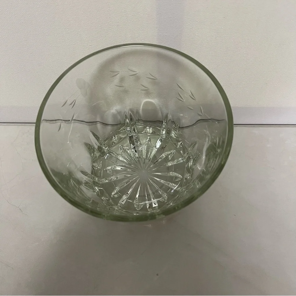 Princess House Heritage Crystal Ice Bucket VTG Etched Glass
